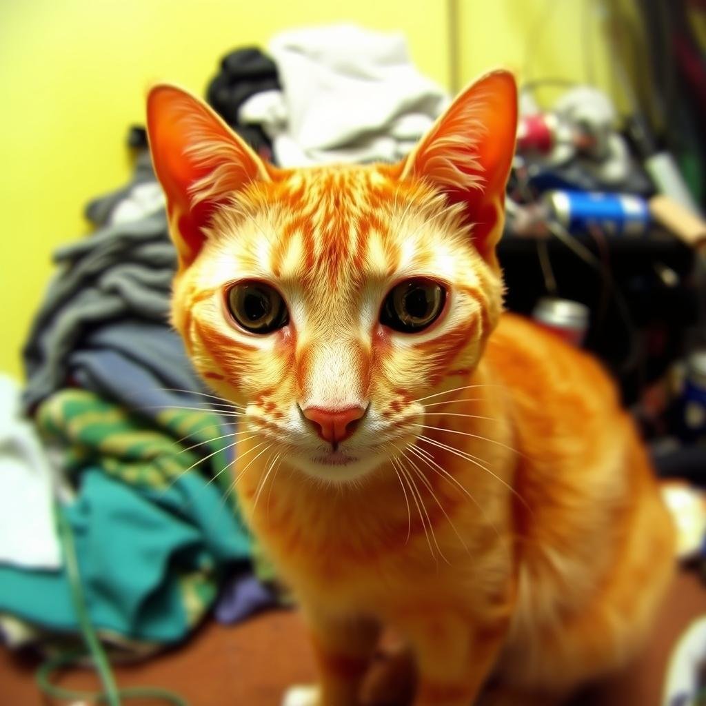 Found Alone In 500-Acre Woods: The Heartbreaking Story Of The Cat With The Unusual Face